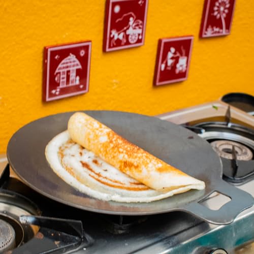 Zishta Iron Tawa for Dosa and Roti - Medium | Pre Seasoned, No-Chemicals| Export Quality | Dia: 30.5 cm - Image 2