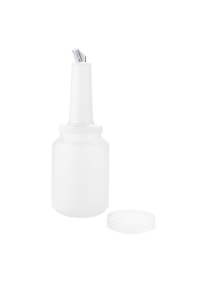 Restaurantware 2 qt Plastic Quick Pour Storage Container Bottle - with Clear Spout and Lid - Bar Storage Bottle - 4 3/4" x 4 3/4" x 13 3/4" - 1ct Box - Bar Lux  - Image 1