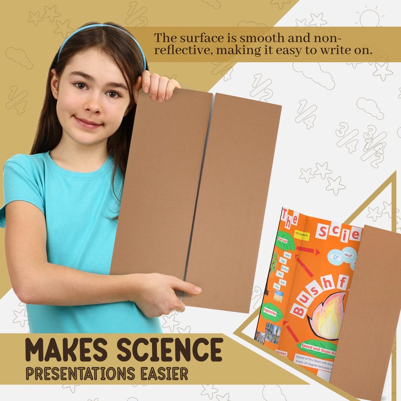 Emraw White Tri-Fold Presentation Board 28" X 40" Corrugated Tabletop Display Exhibition Board Lightweight and Portable with Smooth Surface Great for School Projects and Business presentations - by Emraw - Image 5