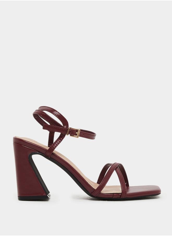 Styli Styli Plain Strappy Block Heel Sandals  - Image 2