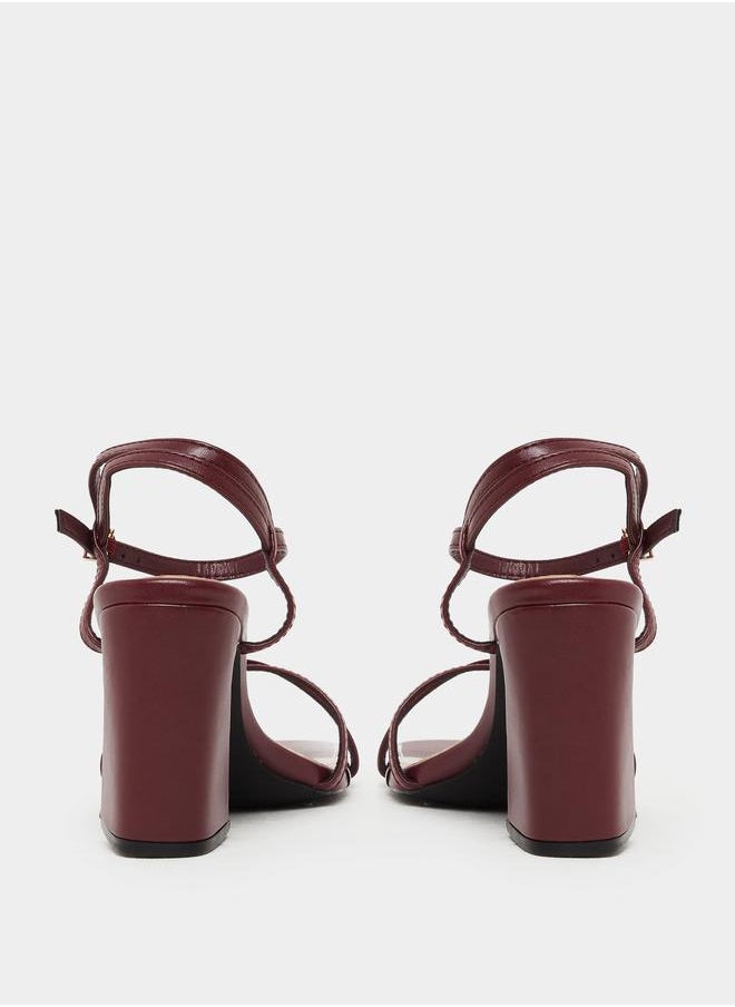 Styli Styli Plain Strappy Block Heel Sandals  - Image 5