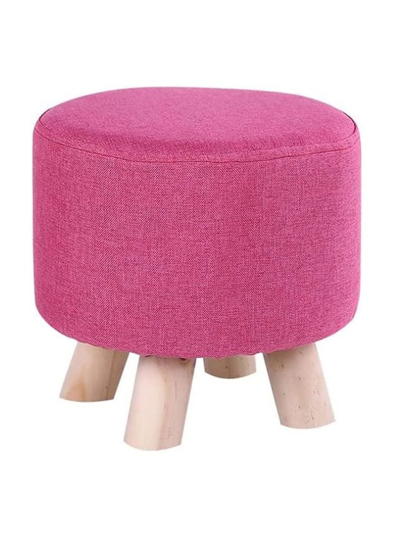 FFD Ottoman Stool Small Foot Rest Round Shoe Change Chair Vanity Seat For Living Room - Image 1