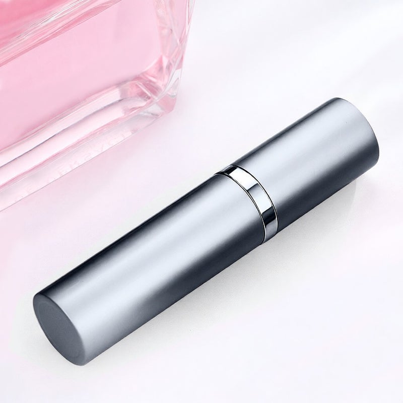 زجوة صرف العطر ذات الرأس المسطح 5مل مملوءة من الأسفل عينة مقروسة فارغة متنقلة للسفر بمكان إعادة تدوير الزئبق الذاتي رمادي 5مل - Image 1