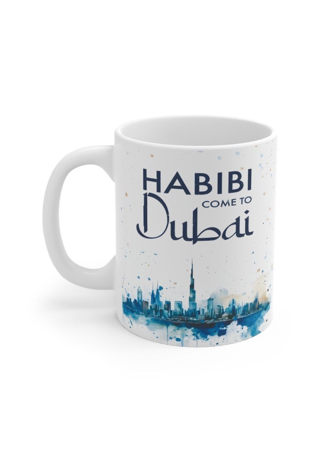 كوب قهوة سيراميك "حبيبي أهلاً بكم في دبي" سعة 11 أونصة، كوب دبي، حب دبي، أفضل الهدايا للأحباب، هدايا للمنزل والمكاتب - Image 2