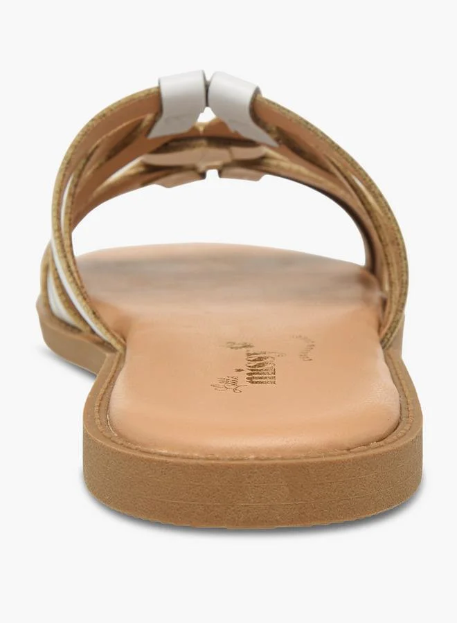 Little Missy WHITE Girls Strappy Slip-On Sandals for Women | Best Price UAE