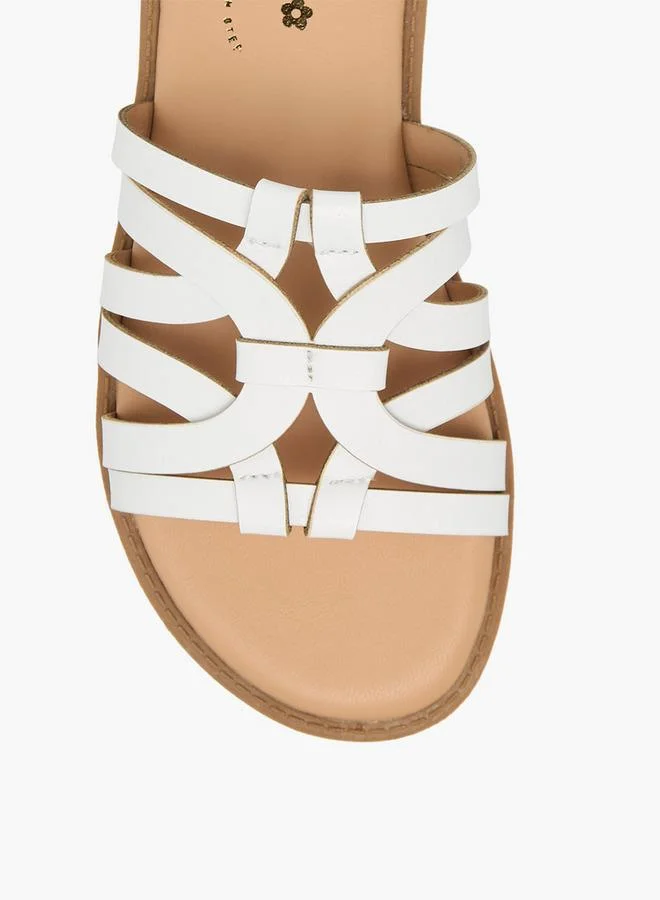 Little Missy WHITE Girls Strappy Slip-On Sandals for Women | Best Price UAE
