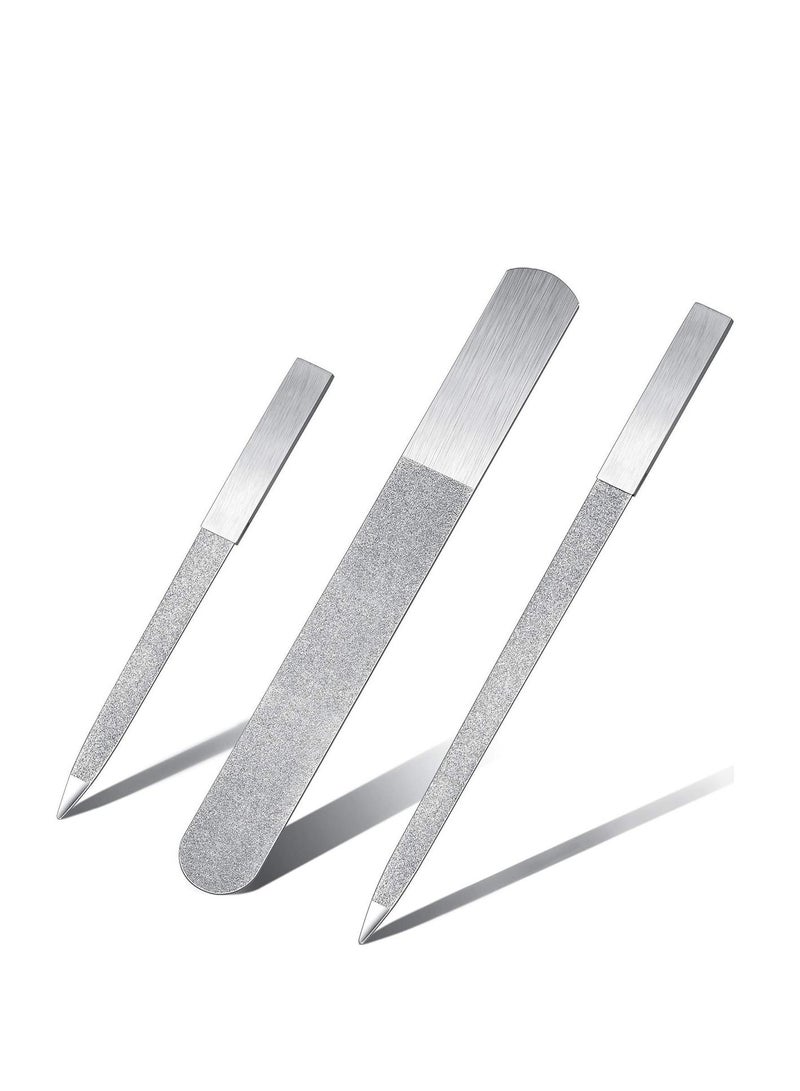 SYOSI 3 Pieces Nail File Set Stainless Steel Double Side Nail File Metal Sapphire Buffer File Manicure Files for Salon Home and Travelvvvvvvvvvvvvvvv - Image 1