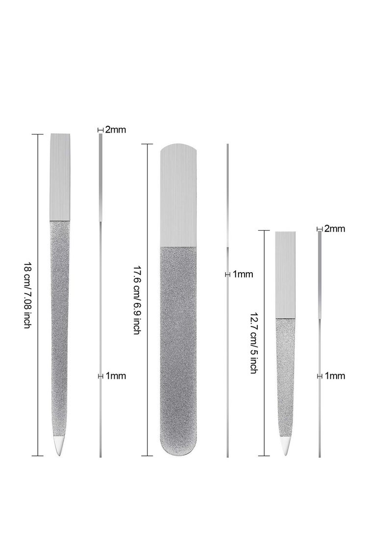 SYOSI 3 Pieces Nail File Set Stainless Steel Double Side Nail File Metal Sapphire Buffer File Manicure Files for Salon Home and Travelvvvvvvvvvvvvvvv - Image 4