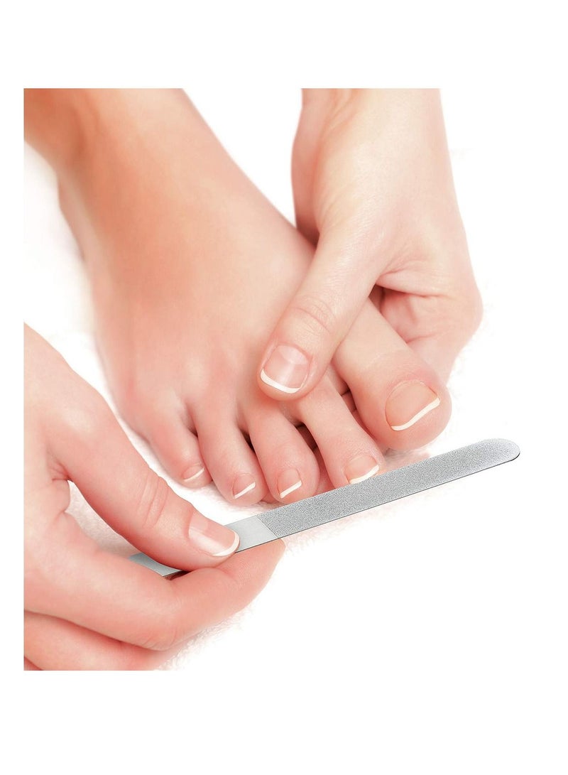 SYOSI 3 Pieces Nail File Set Stainless Steel Double Side Nail File Metal Sapphire Buffer File Manicure Files for Salon Home and Travelvvvvvvvvvvvvvvv - Image 3