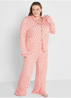 Heart Print Shirt & Pyjama Set
