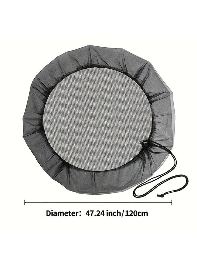 غطاء برميل مطر ثقيل 47 × 24 بوصة قابل للتعديل برباط قابل للسحب مقاوم للعوامل الجوية ومضاد للغبار - Image 1