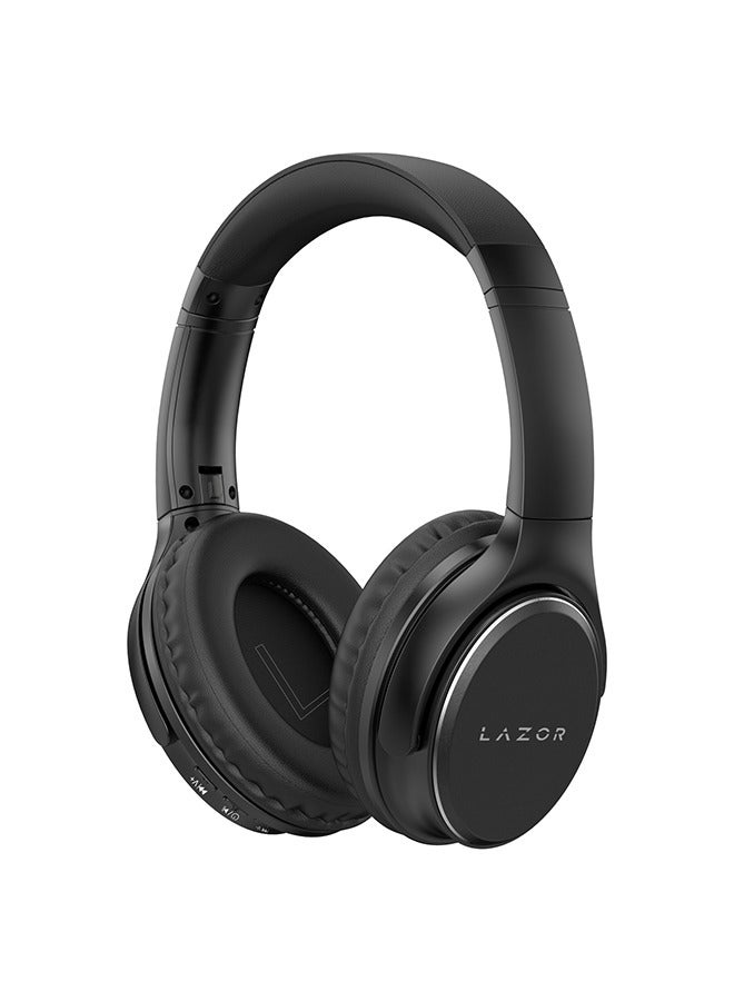 Lazor Jazz  Wireless On-Ear Headphones  Easy Hands-Free Calling, Bluetooth Audio EA203 Black - Image 1