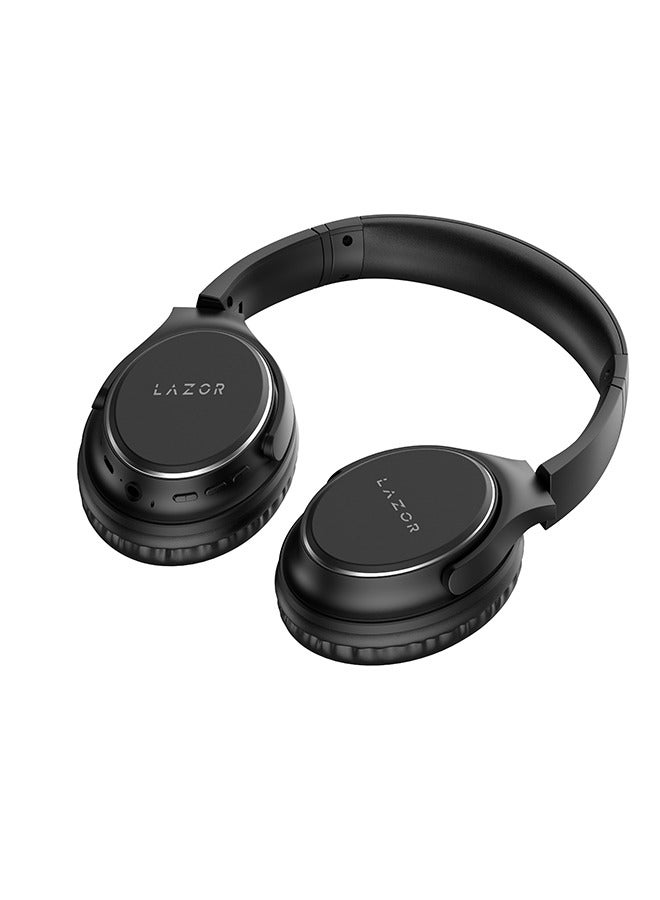 Lazor Jazz  Wireless On-Ear Headphones  Easy Hands-Free Calling, Bluetooth Audio EA203 Black - Image 2