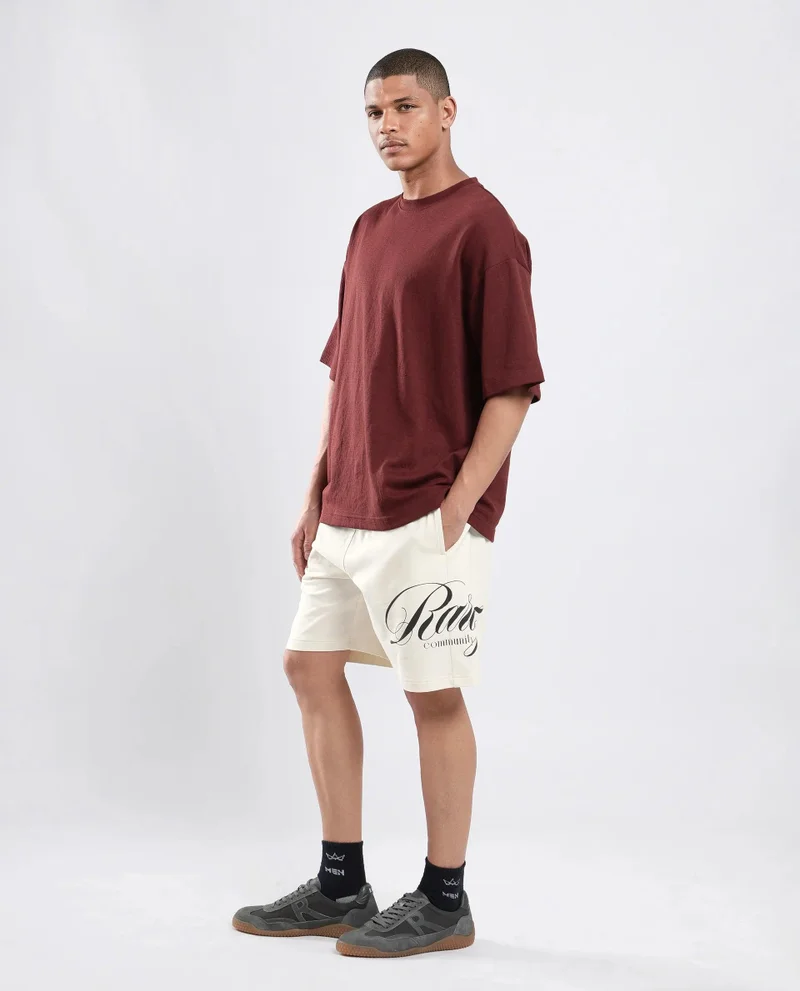 Rare Rabbit Men's Oversized Graphic Print Shorts