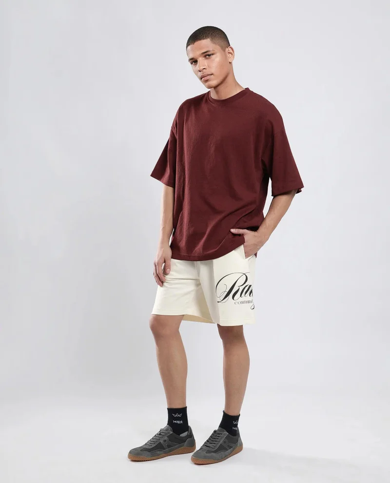 Rare Rabbit Men's Oversized Graphic Print Shorts