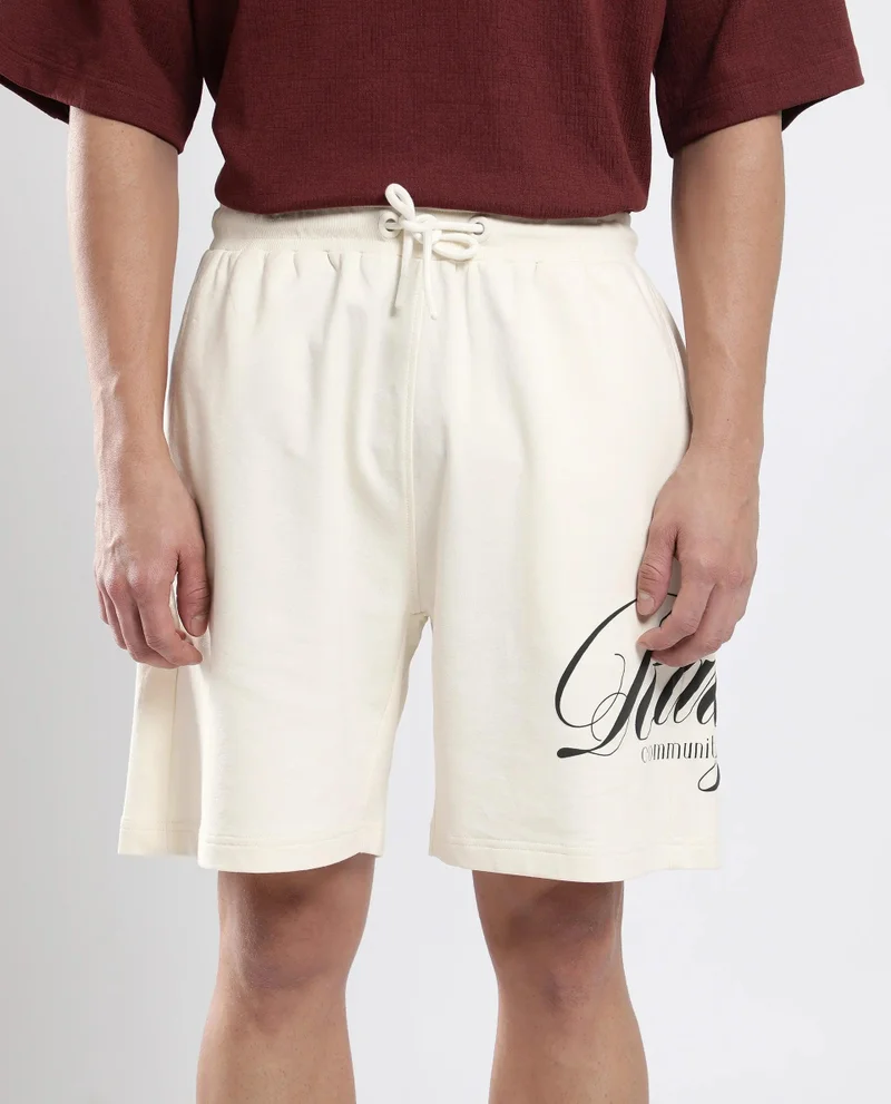 Rare Rabbit Men's Oversized Graphic Print Shorts