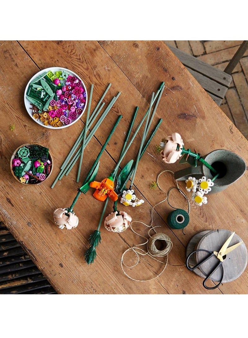 Icons Flower Bouquet, Home Décor Artificial Flowers, Creative Hobby, Gift Idea for Her & Him, Botanical Collection, Home Office Decor Accessory - Image 2