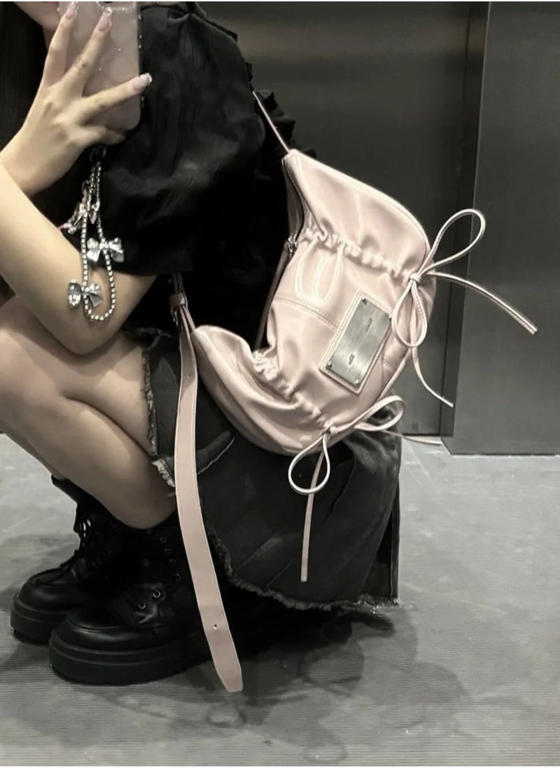 MK - MatinKim Bow Underarm Bag Pleated Shoulder Crossbody Bag - Image 1