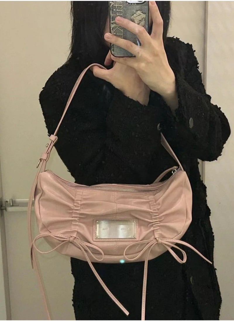 MK - MatinKim Bow Underarm Bag Pleated Shoulder Crossbody Bag - Image 1
