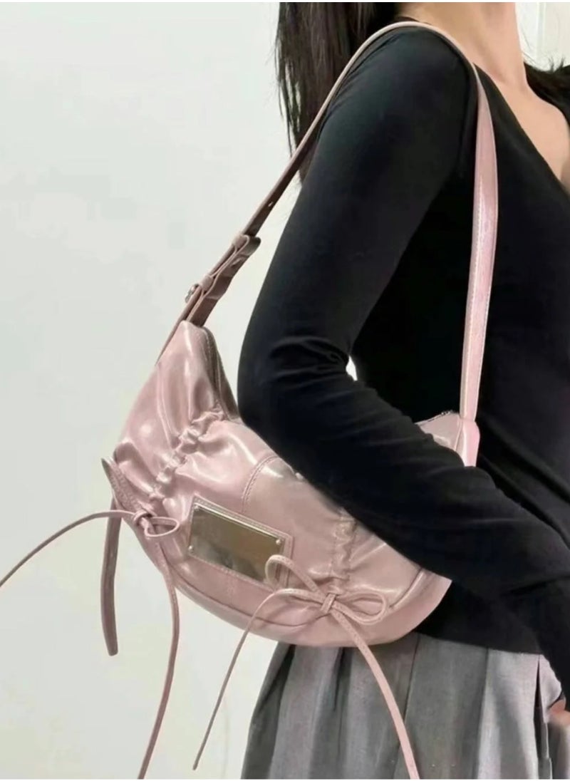 MK - MatinKim Bow Underarm Bag Pleated Shoulder Crossbody Bag - Image 1