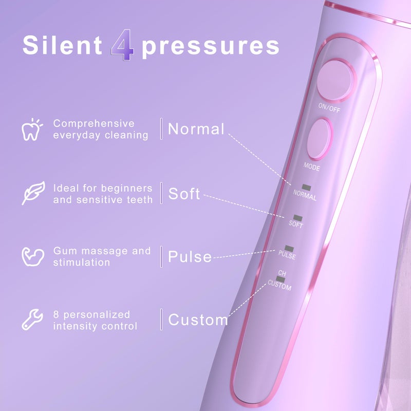 Oralfree Water Dental flosser Teeth Picks - Braces Cordless Oral Irrigator Portable Rechargeable Travel Irrigation Cleaner IPX7 Waterproof Electric Professional Flossing Teeth Cleaning for Home - Image 4
