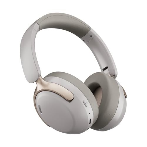 LORELEI QC30 Hybrid Active Noise Cancelling Headphones 60H Playtime Builtin Mic Wireless Over Ear Headsets with CaseBluetooth 54Deep Bass Comfort Fit SoftEarpads Fast Charging Dunes Grey - Image 1