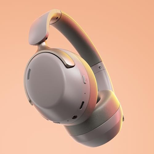 LORELEI QC30 Hybrid Active Noise Cancelling Headphones 60H Playtime Builtin Mic Wireless Over Ear Headsets with CaseBluetooth 54Deep Bass Comfort Fit SoftEarpads Fast Charging Dunes Grey - Image 3
