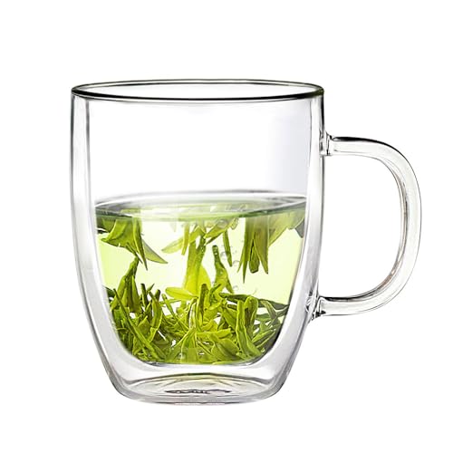 Luxtea 350ml/12.5oz Insulating Teacup Double Layer Glass Mug Heat Resistant Cup for Infusing Coffee, Milk, Tea, etc - Image 1