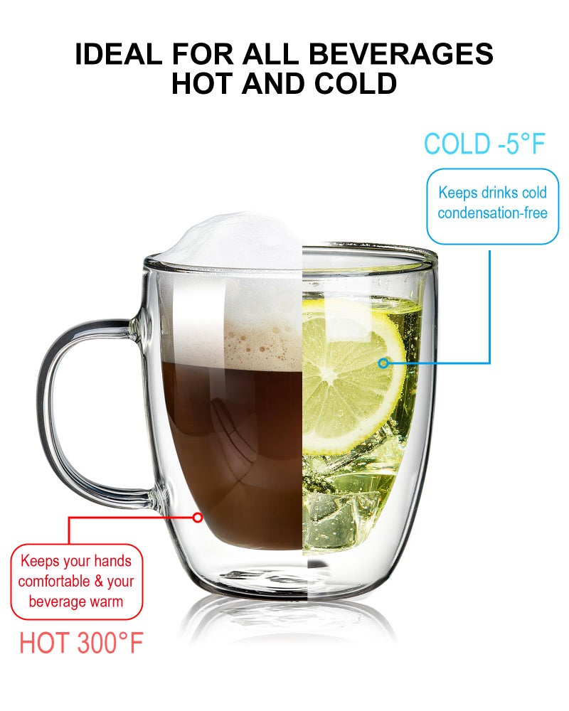 Luxtea 350ml/12.5oz Insulating Teacup Double Layer Glass Mug Heat Resistant Cup for Infusing Coffee, Milk, Tea, etc - Image 3