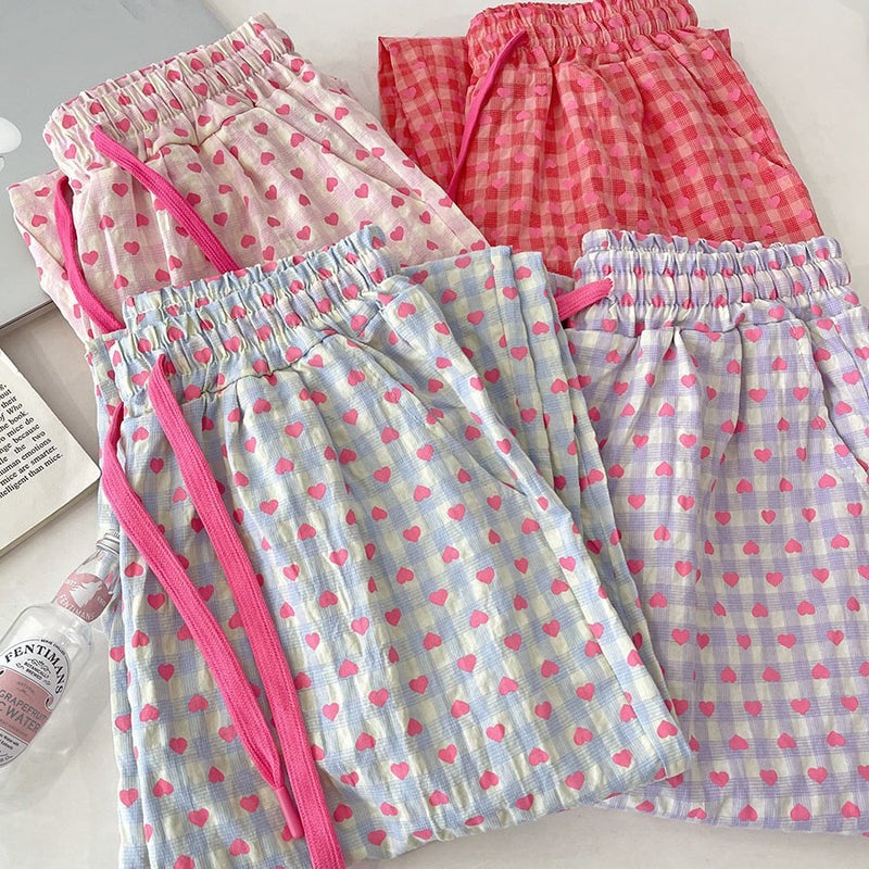 Cute Printed Lounge Pants for Women - High Waist Wide Leg - Image 3