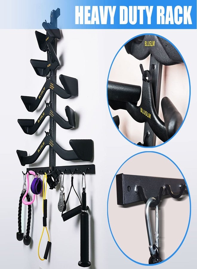 BLUSLM Gym Fitness LAT Pull Down Bar Storage Rack for Mag Grip, Heavy Duty A-Frame Stand for LAT Pulldown Attachments & LAT Bar (T-ZHIJIA) - Image 5
