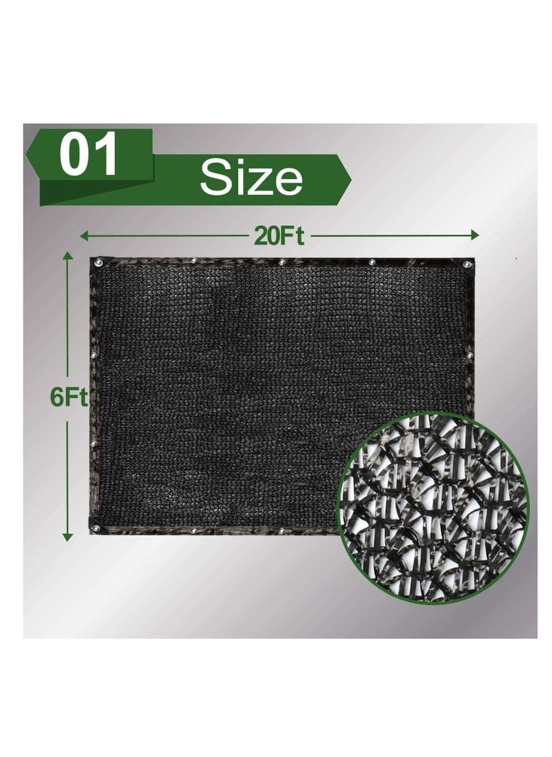 Y&D Sunblock Shade Cloth, Net Black Resistant 6x20 Ft Garden Mesh Tarp for Plant Cover Greenhouse Plants Cloth Taped Edge Grommets Flower Barn Kennel  - Image 2