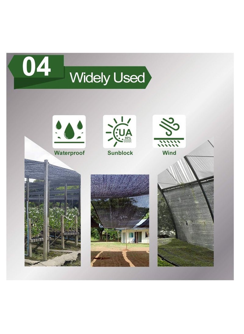 Y&D Sunblock Shade Cloth, Net Black Resistant 6x20 Ft Garden Mesh Tarp for Plant Cover Greenhouse Plants Cloth Taped Edge Grommets Flower Barn Kennel  - Image 5