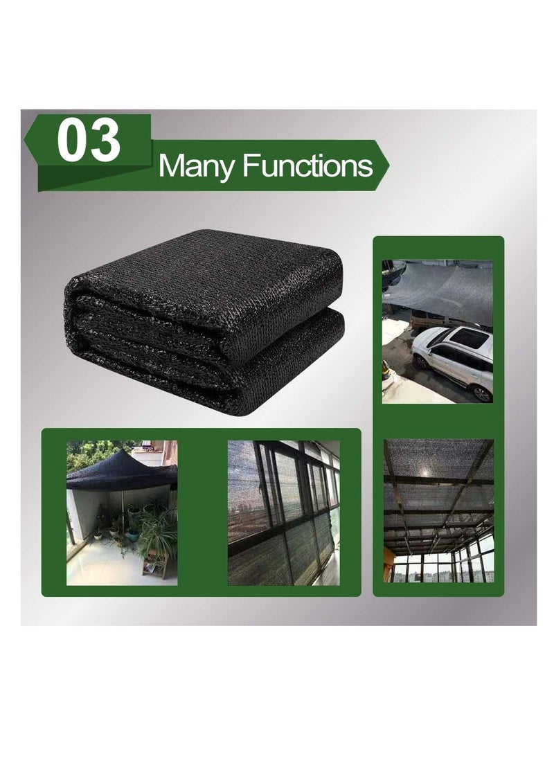 Y&D Sunblock Shade Cloth, Net Black Resistant 6x20 Ft Garden Mesh Tarp for Plant Cover Greenhouse Plants Cloth Taped Edge Grommets Flower Barn Kennel  - Image 4