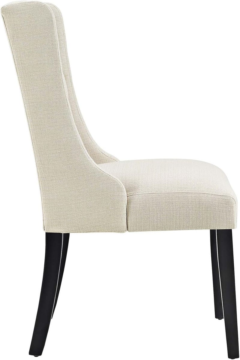 Modway Baronet Modern Tufted Upholstered Fabric Parsons Kitchen and Dining Room Chair in Beige - Image 5
