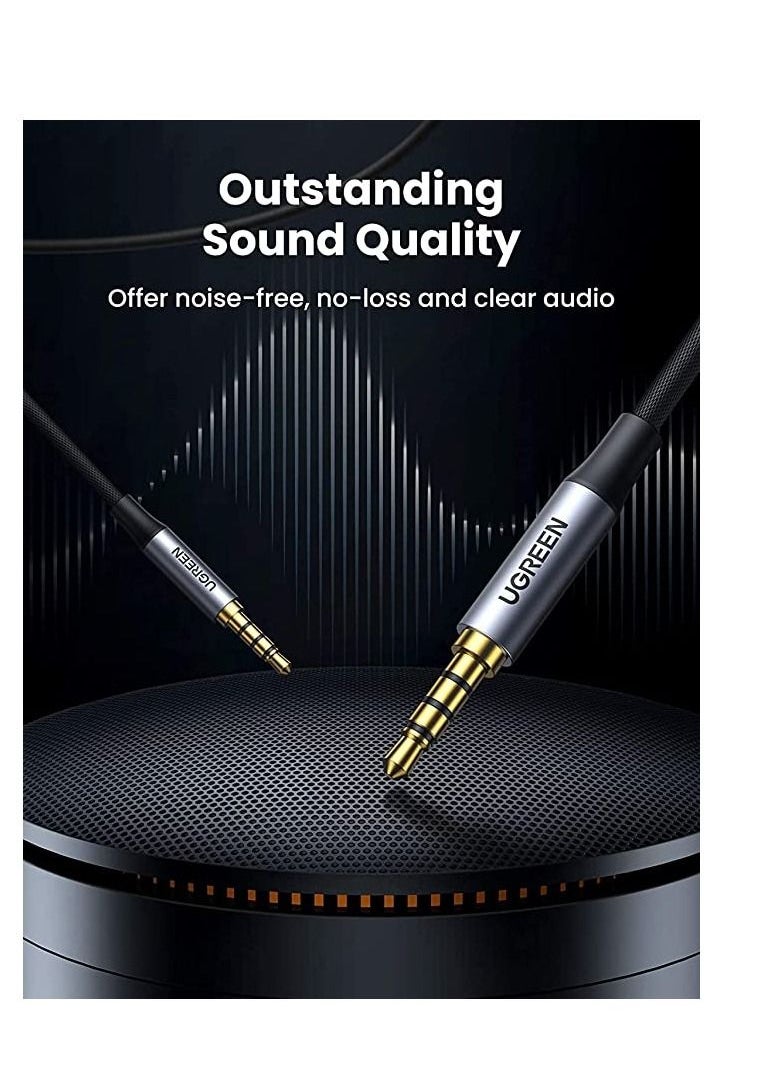 erorex - UGREEN Aux Cable 3.5mm 4-Pole Male to Male Audio Cable with Mic Flexible Braided TRRS Aux Cord Auxiliary Cable Compatible for MacBook Pro 2021 Mic PS4 Xbox Switch Phone Tablet Car Stereo MP3 Player 3M - Image 1