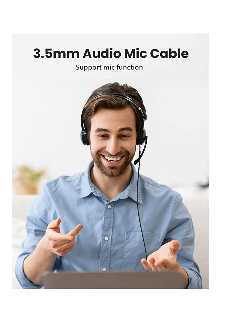erorex - UGREEN Aux Cable 3.5mm 4-Pole Male to Male Audio Cable with Mic Flexible Braided TRRS Aux Cord Auxiliary Cable Compatible for MacBook Pro 2021 Mic PS4 Xbox Switch Phone Tablet Car Stereo MP3 Player 3M - Image 1