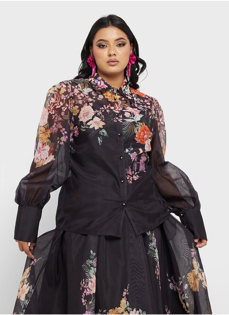 Plus size floral print top  skirt set - pzsku/Z8EAE2B8D8DB89BFF32F7Z/45/_/1737529628/ffca06f4-7bd7-4247-8bce-f6533be95945