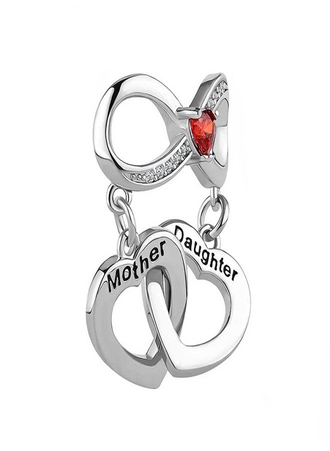 KunBead Mother Daughter Infinity I Love You Heart Dangle Birthday Charm Compatible with Pandora Bracelet Gifts for Mothers Day - Image 2