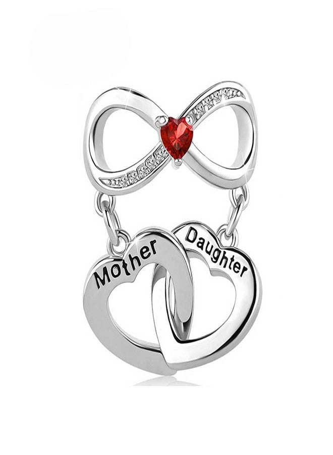 KunBead Mother Daughter Infinity I Love You Heart Dangle Birthday Charm Compatible with Pandora Bracelet Gifts for Mothers Day - Image 1