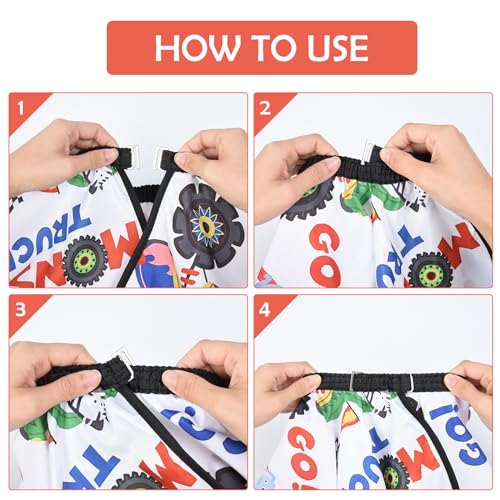 FaHaner Kids Haircut Cape Waterproof Kids Barber Capes with Adjustable Neckline Unisex Kids Hair Cutting Cape Cover Barber Apron for Hairdresser and Stylist 51 x 36 Inch (Cartoon Truck) - Image 5