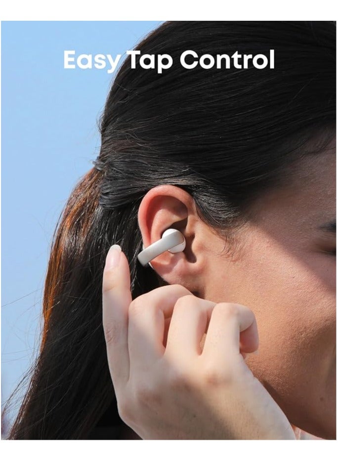 Soundcore AeroClip by Anker, Open-Ear Earbuds, Clip-On Headphones, Adaptive Comfort, Clear Calls with 4 Mics and AI, Stable Fit, 12mm Drivers for Powerful Bass, Hi-Res, Open-Ring Design Champagne Mist - Image 5