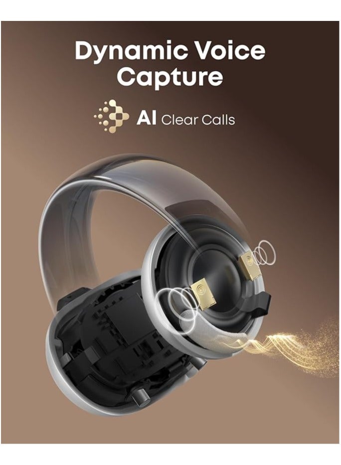 Soundcore AeroClip by Anker, Open-Ear Earbuds, Clip-On Headphones, Adaptive Comfort, Clear Calls with 4 Mics and AI, Stable Fit, 12mm Drivers for Powerful Bass, Hi-Res, Open-Ring Design Champagne Mist - Image 3