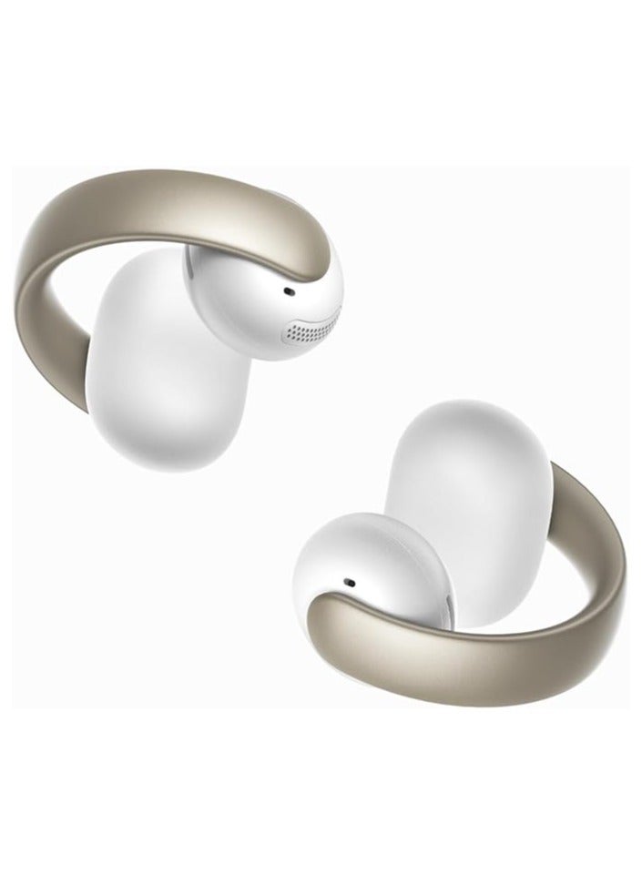 AeroClip by Anker, Open-Ear Earbuds, Clip-On Headphones, Adaptive Comfort, Clear Calls with 4 Mics and AI, Stable Fit, 12mm Drivers for Powerful Bass, Hi-Res, Open-Ring Design Champagne Mist