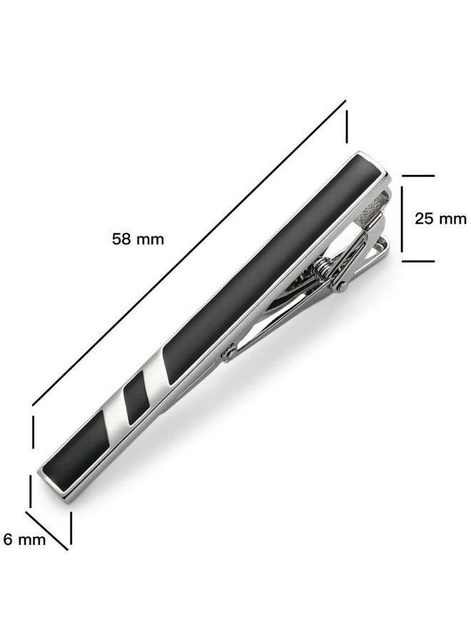MOZETO Tie Clips For Men Classic Style Silver Tie Bar Set For Regular Ties Luxury Box Gift Ideas - Image 3