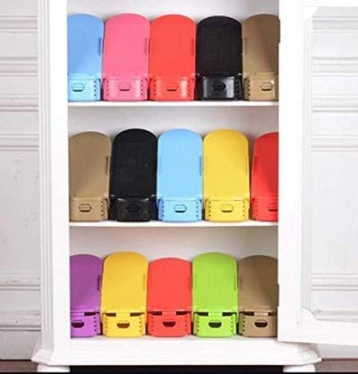 NIRANT Space Saver Rack Holder Adjustable Shoe Slots Organizer Portable Shoe Rack Multicolor Pack Of 12 - Image 2