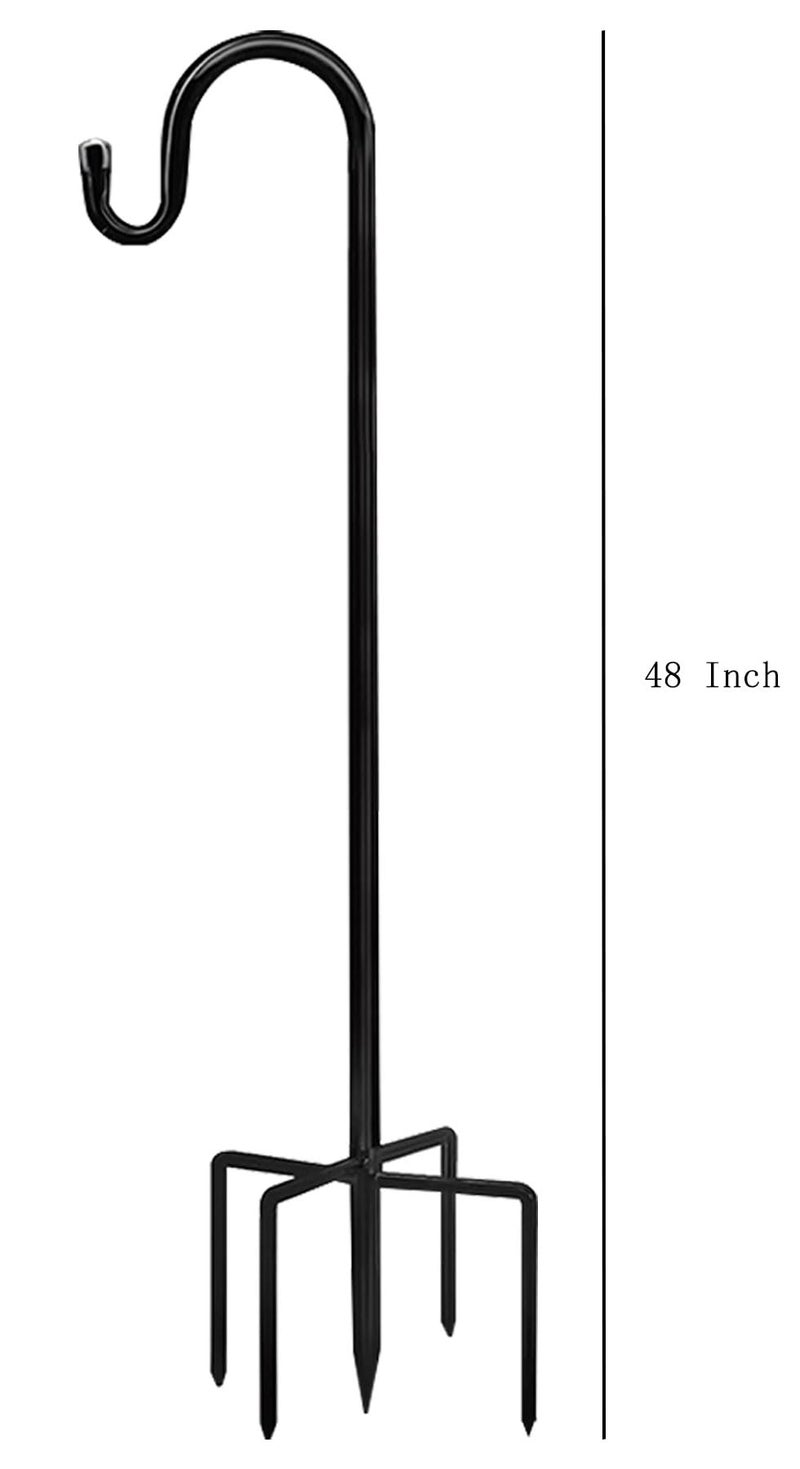 Akeydeco Bird Feeders Pole,Shepherds Hooks for Outdoor 1 Pack 48 Inch Bird Feeders for Outdoors with 5 Prongs Base Hanging Planters for Outdoor - Image 5