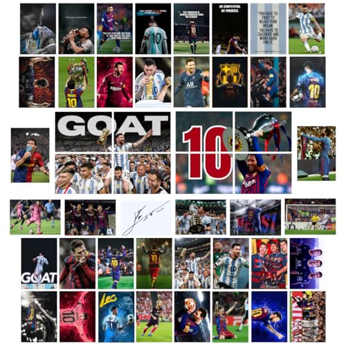 auraposter Messi Poster (Set of 40) | Lionel Messi Mini Posters (15 x10 cm) | Wall, Bedroom, Living room | Football Posters for Wall | Glue Dots Included (A_029) - Image 1