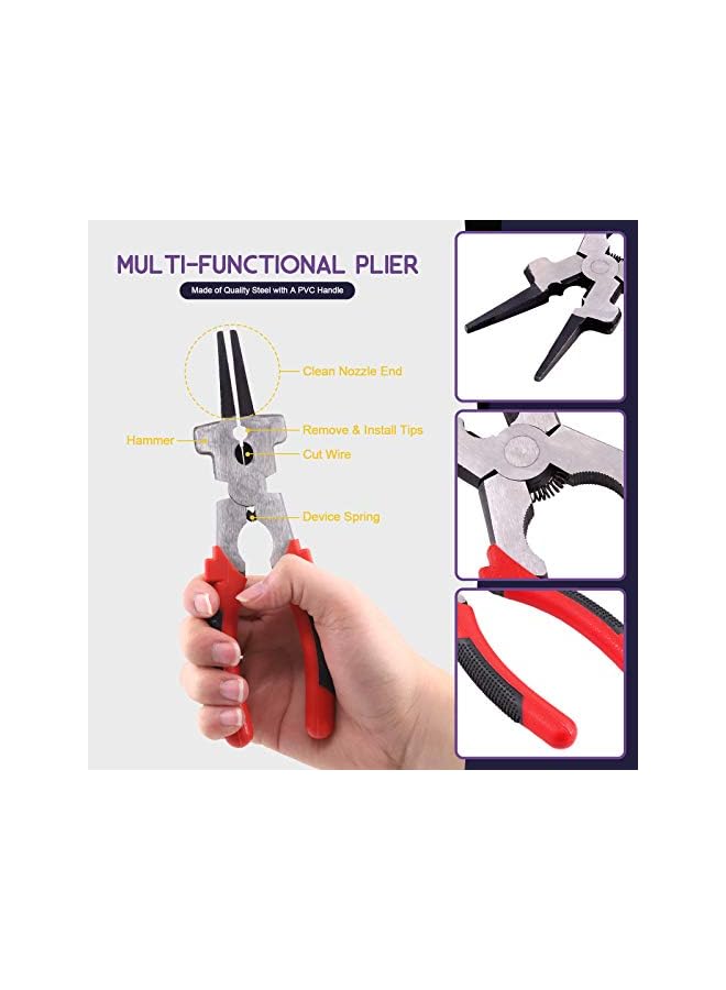 PROMASS 7Pcs 10 Inch Scratch Wire Brush Welding Hammers Slag Removal Tool with Metal Sheet Thickness Gauges, 8 Inch Welding Plier and 10 Inch Welding Chipping Hammer with Steel Coil Spring Handle - Image 3