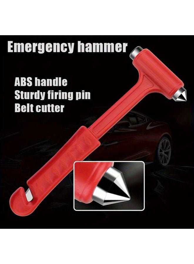 Red Multifunctional Vehicle Safety Hammer Window Breaker Fire Rescue Tool - Image 3